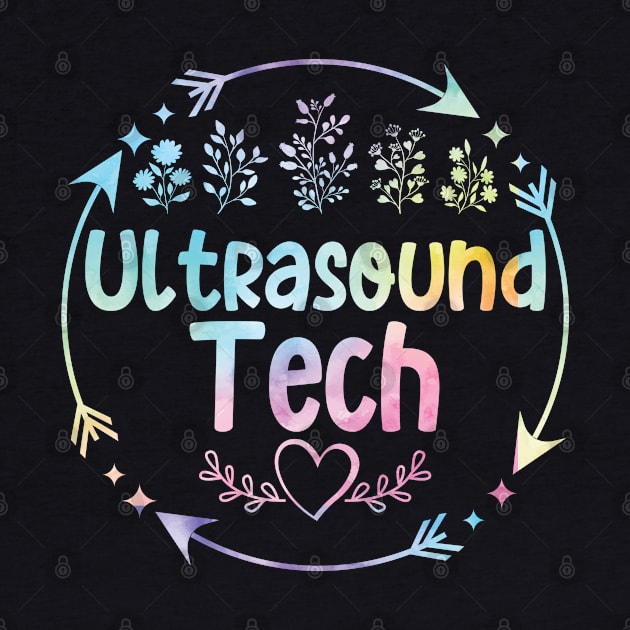 Ultrasound Tech cute floral watercolor by ARTBYHM